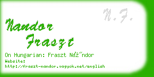 nandor fraszt business card